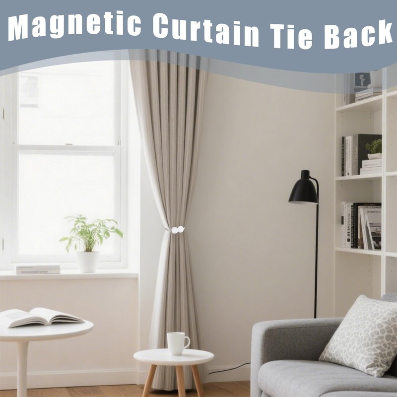 10 Pcs Magnetic Curtain Tie Backs, Magnetic Tie Backs for