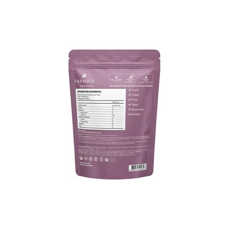 Matcha Tea: Matcha Orgánica Premium En Polvo 100g Farmasi