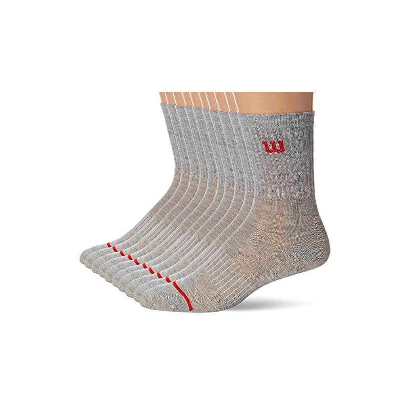 Wilson 10 Piezas Calceta para Hombre, Color Gris, Talla Única,