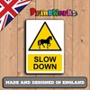 Warning Horses Slow Down Safety Sign Aluminium Rustproof Livery Yard