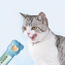 YIUELAGTENN 3 Pack Cat Strip Feeder and 1 Cat Canned Spoon,3 Color Cat Stripe Squeeze Spoon for Feeding Liquid Food and Wet Food