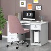 HOMEFLA Home Office Modern Linen Swivel Task Upholstered Fabric Desk