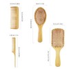Juego de 4 Cepillos y Peines de Bambú para Cabello