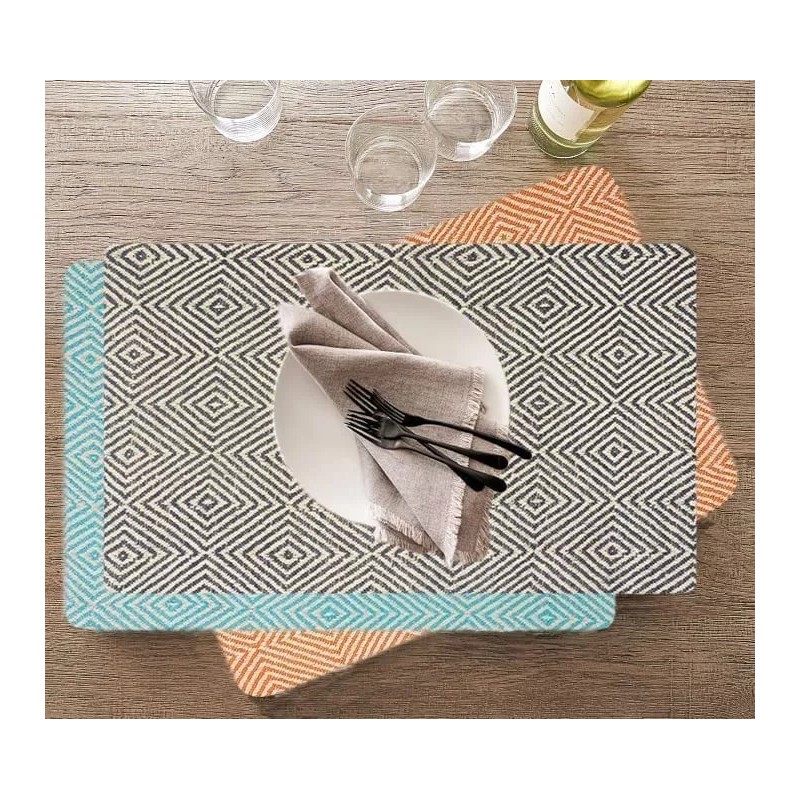Heavenera Set 4 Manteles Individuales Platos Mesa Tejido Tela 48x33cm