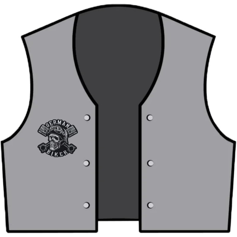 Embroidered iron-on patch biker "German biker" | for sew-on/iron-on |