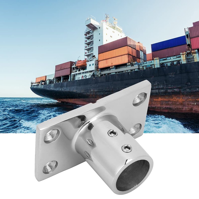 Boat Handrail Fitting Stainless Steel 316 90 Degrees Rectangular Marine