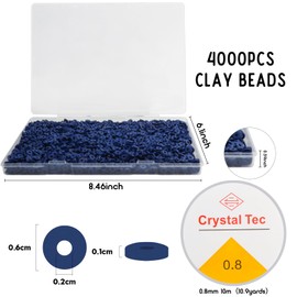 THRELE 4000pcs Blue Clay Beads for Bracelets Making Flat Round Polymer Clay Beads 6mm Spacer Heishi Beads for Jewelry Making Earrings