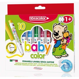 FIBRACOLOR Baby Color Filzstifte, 10 Farben, nur mit Wasser abwaschbar