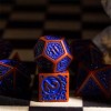 UDixi Burnt Orange with Blue Irregular Pattern Fill: 7-Piece Acrylic