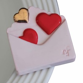 Nora Fleming Love Notes (Valentine Envelope) A297 - Hand-Painted Ceramic Valentine's Day Décor - Spring Minis for The Home and Office