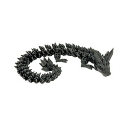 Black 22in. Crystal Dragon – Articulated Fantasy Fidget Toy, 3D Printing Fidget Toys – Unique Desktop Decoration – Gifts & Stocking Stuffer - Flexible, Fun for Office, Class, Work, or Decoration