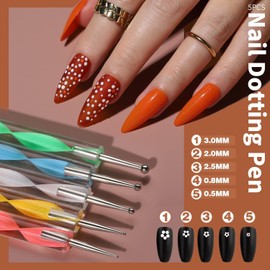 60pcs Pinceles para Pintar Uñas, Kit de Accesorios Decoración Uñas Nail Art Kit de Manicura Diseño con 15 Brochas de Uñas,Accesorios Decoración para DIY Uñas,Copos de Hoja de Oro