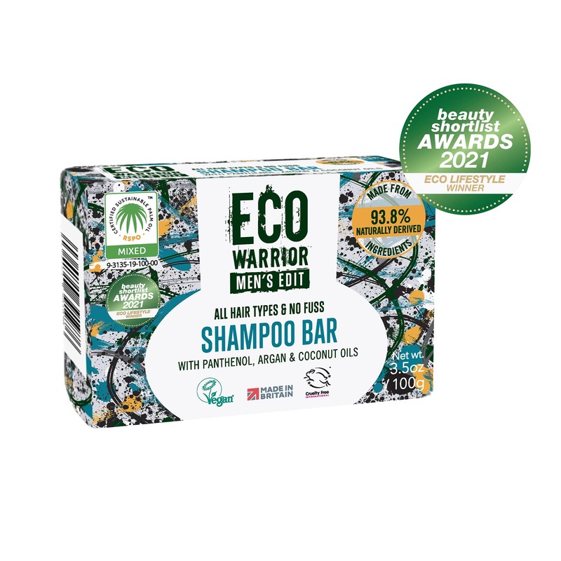 Eco Warrior Men’s Edit Shampoo Bar 100g, Natural, Eco Friendly,