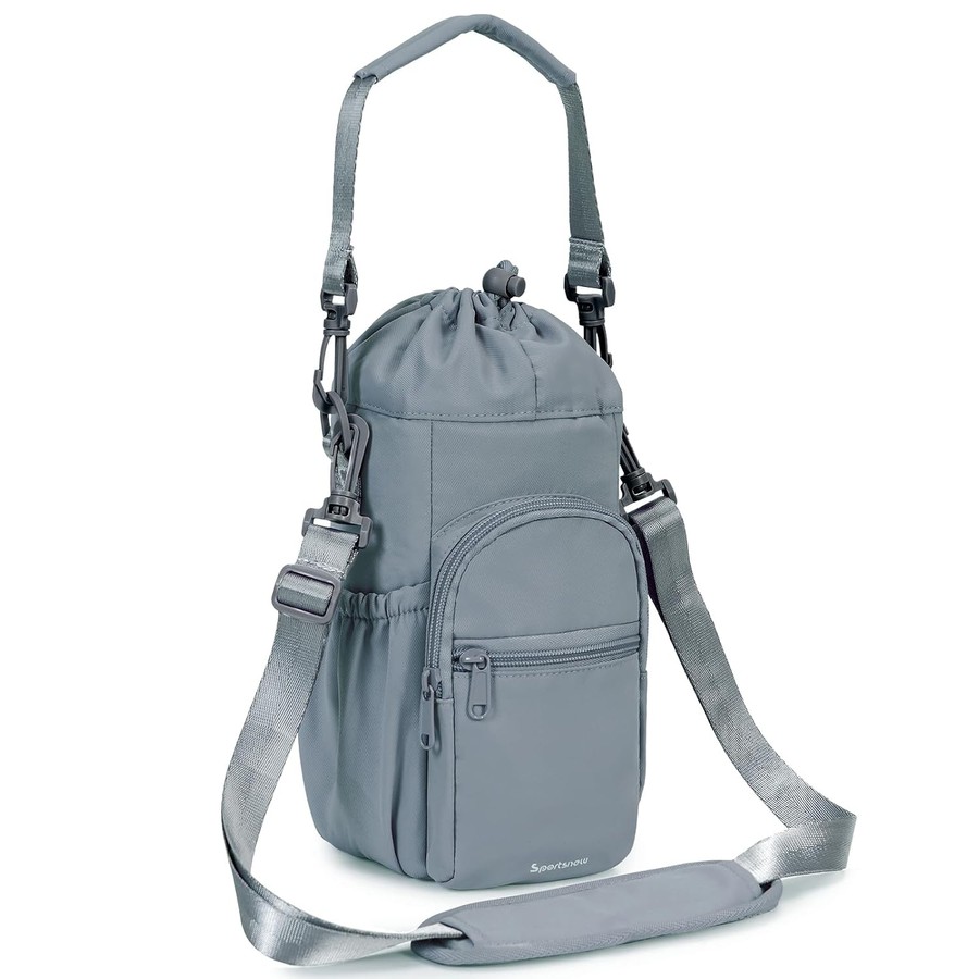 Insulated Crossbody Water Bottle Carrier with Phone Pocket