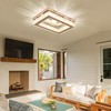 Dimmable Crystal LED Flush Mount Ceiling Light, 11.8"×9.1" Rectangular Close