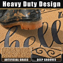 Yimobra Outdoor Indoor Door Mat Outside Entrance 36 x 24, 100% Waterproof All-Season Front Welcome Mat, Washable Heavy Duty Doormat, Stain and Fade Resistant, Low Profile, Easy Clean, Yellow