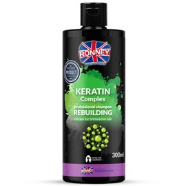 RONNEY Strengthening Keratin Shampoo for Fine, Brittle Hair – Professional Keratin Complex Shampoo & Hair Repair Treatment | Moisturising Shampoo that Strengthens, Softens & Adds Shine | 300 ml