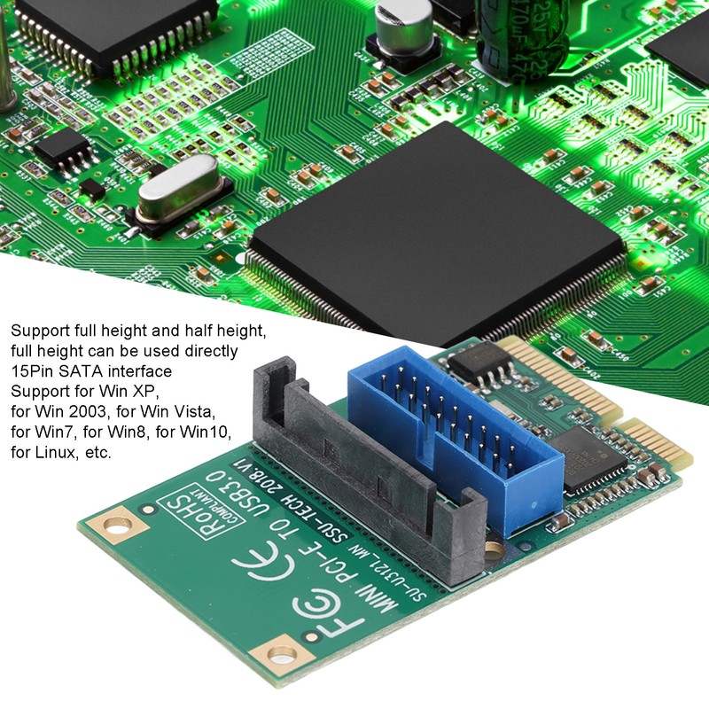 MINI PCIE to USB3.0 Expansion Card 19/20PIN 5Gbps Transmission 15Pin