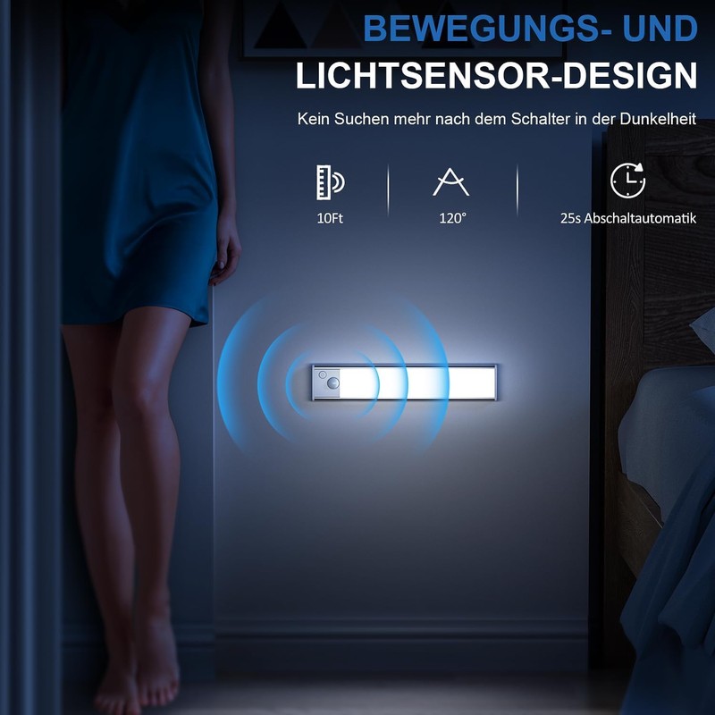 JEKEMORYE Cabinet Lighting – White 30 cm Pack of 2