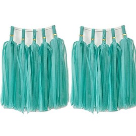 Tissue Paper Tassels Paper Tassels Garland Banner Table Decor Party Tassels Banner Wedding Birthday Baby Shower Nursey Party Decorations Supplies (20, Teal)