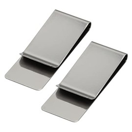Made in Japan Stainless Steel Money Clip, 0.8 x 2.2 inches (2 x 5.5 cm), Set of 2