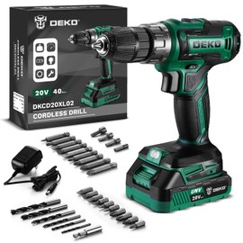 Power Drill Cordless: DEKO PRO Cordless Drill 20V Electric Power Drills Set Tool for Women with Battery and Charger 20 Volt Drills Driver Kit Green