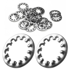 FOMGIIN Pack of 50 M6 Tooth Washers Lock Washers 304 Stainless Steel Inner Tooth Serrated Tooth Washers Clamping Discs Assortment Spring Washers Size Assortment for Screw Attachment