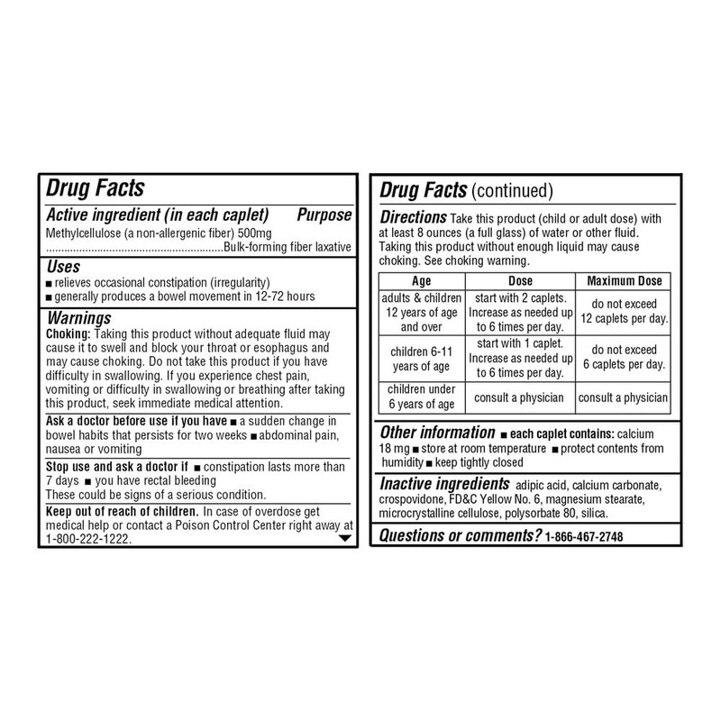Quality Choice Fiber Therapy Caplets, 100 Count Gentle Fiber Laxative
