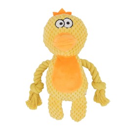 TONYFY Dog Toys, Dog Squeaker Toys with Crinkle Paper, Stuffed Animal Dog Plush Chewing Toy, Cotton Rope Interactive Toys for Puppy, Small, Middle Dogs (Yellow Duck)