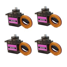 4pcs MG90D 9g Digital Micro RC Servo 360 Degree Continuous Rotation Full Metal Gear Mini Servo Motor Upgrade SG90 for Arduino RC Smart Car Robot Arm 450 Aircraft Boat DIY Project