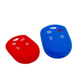 LemSa 2Pcs Rubber Silicone Smart Key Fob Case Cover Protector Holder for Ford 2011-2016 F150 F250 F350 Mustang Fusion Explorer Taurus Expedition Lincoln MKS MKX MKZ Navigator, Red Blue