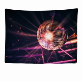 Ulticool - Disco Ball Disco Lamp Disco Light - Tapestry - 200 x 150 cm - Large Tapestry - Poster Decoration - Wallpaper - Canvas - Painting - Silver Gold Pink