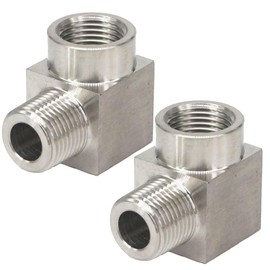 Beduan Stainless Steel Cast Pipe Fittings, 90 Degree Street Elbow 1/4" NPT Male x 1/4" NPT Female Water Fuel Air (Pack of 2)
