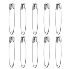 Pack of 10 Safety Pins, 56 mm Safety Pin, Safety Pins for Crafts, Sewing, Jewellery Making, Home Workplace