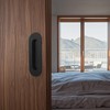 Malimali 6 Inch Oval Black Pocket Door Pull, Stainless Steel