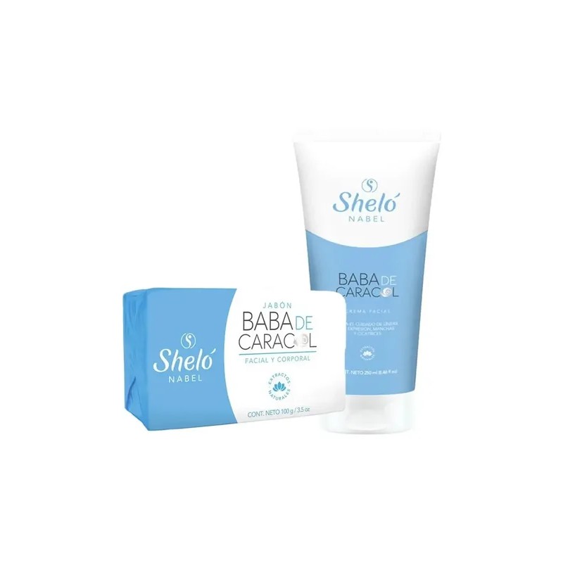 Crema Facial +jabón Facial Y Corporal Baba De Caracol Shelo