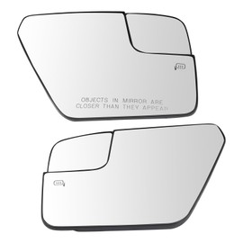 TRQ Mirror Glass Set Driver & Passenger Side FO1324204 FO1325204 Compatible with 2021-2023 Ford F-150