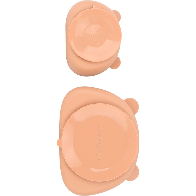 4pcs Children Plate Utensils Set Silicone Suction Bowls Set Toddler