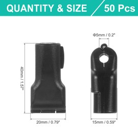 PATIKIL 5 mm Stop Peg Lock, 50 Pcs Pegboard Hooks Anti Sweep Theft Hook Locks Plastic Pegs for Mobile Accessories Shop Clothes Retail Security Display, Black