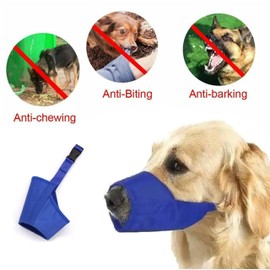 ACFELT Dog Muzzle, Soft Nylon, Breathable, Adjustable, Blue, XS