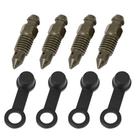 F FIERCE CYCLE Metal Dark Green Motorcycle Banjo Bolts M8x1.25mm Bleeder Screw with Cap 4pcs