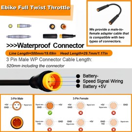 Full Twist Throttle for Macfox,12V-72V Surron Style 3 Pin Ebike Throttle