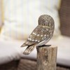 Barn Owl on Driftwood Wooden Perch Base 10x25x10cm Decorative Ornament