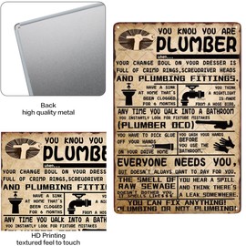 Ostapt Plumbing Retro Wall Decor You Know You Are A Plumber Metal Tin Signs Funny Poster Kitchen Bathroom Toilet House Bar Garden Office Man Cave Living Room 8x12 Inch