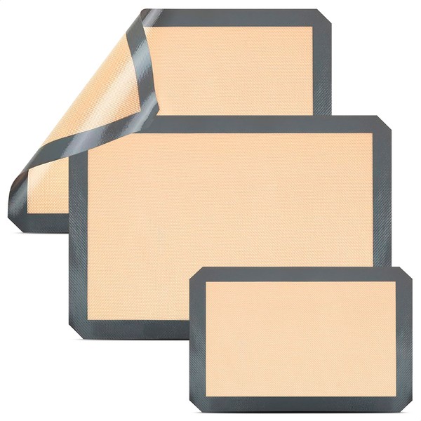 Silicone Baking Mat Set of 3Pcs - Silicone Mats for