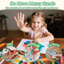 12 Colors Twistable Crayons for Toddlers, Non-Toxic Washable Silky Crayons for Kids, Quick Drying, No Mess Coloring Gifts for Boys and Girls