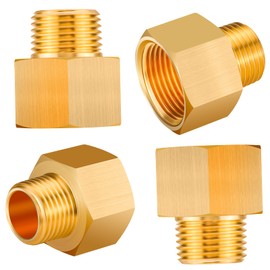 Evangenial 4-Pack Brass Pipe Fittings,1/2''NPT Male to 3/4" NPT Female, Pipe Reducer Coupling Adapter,Reducing Connector for Natural Gas,Air,Propane etc. (4-Pack Reducer)