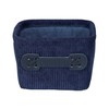 WENKO Anela Bathroom Basket Dark Blue Square Storage Basket