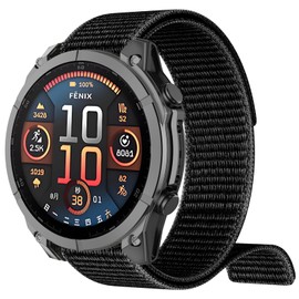 OVERSTEP Strap for Fenix 8 47 mm watch strap, 22 mm hook and loop nylon strap, replacement strap for Epix Pro 47 mm, Fenix 7, Fenix 7 Pro, Fenix 6, Fenix 5, Approach S62, Quatix 5