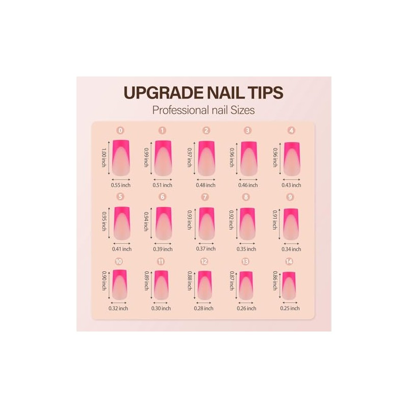 Vansiho 300 Unidades de Uñas Postizas de Gel Francesas, Uñas